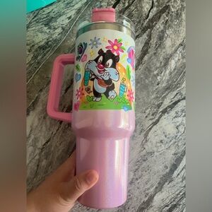 Pink Cartoon Character Tumbler